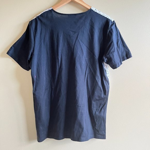 COS Tee Shirt Top Abstract print poplin cotton panel‎ Short Sleeve Womens Size M - Picture 4 of 4